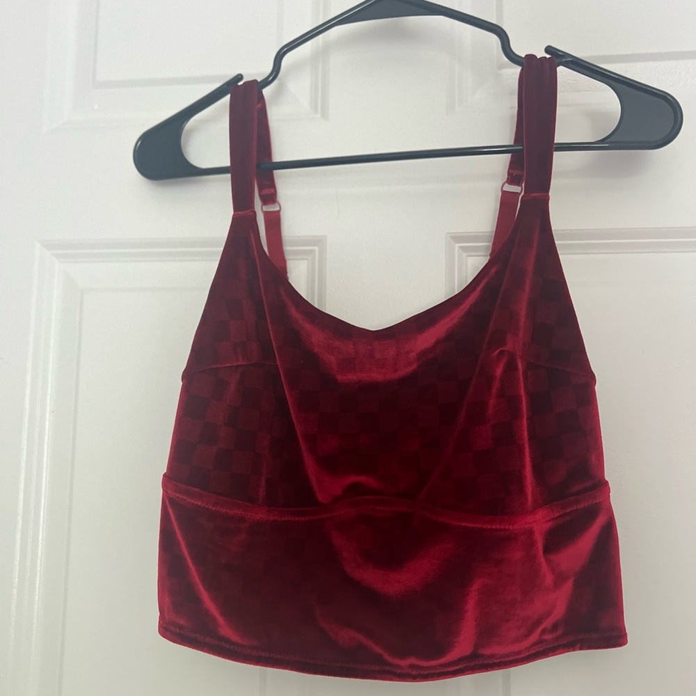 Colsie Deep Red Velvet Top